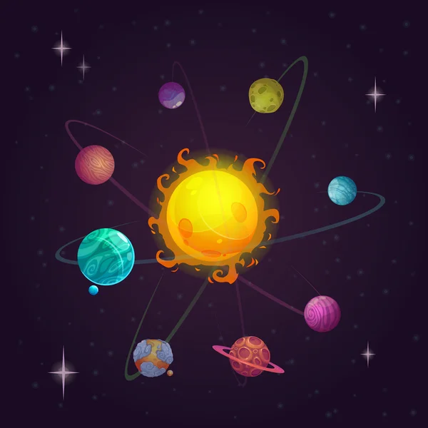 Système solaire fantastique — Image vectorielle