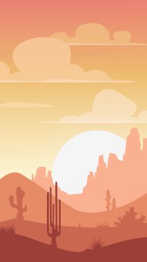 Cartoon desert landscape clipart