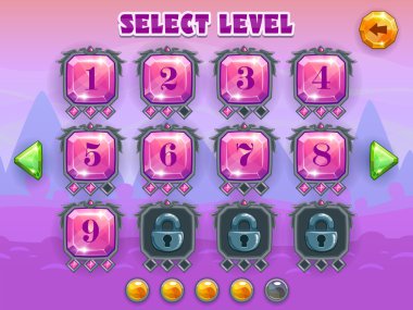 Çizgi film düzey seçim oyun ekran