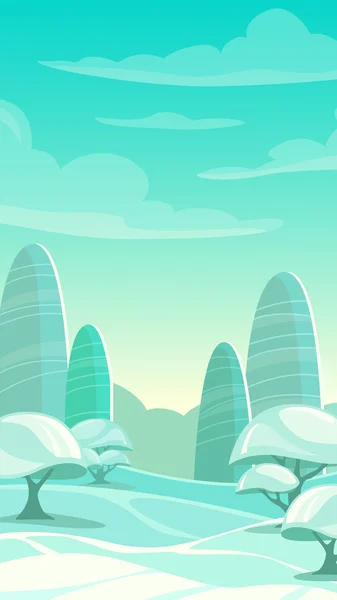 Cartoni animati paesaggio invernale — Vettoriale Stock