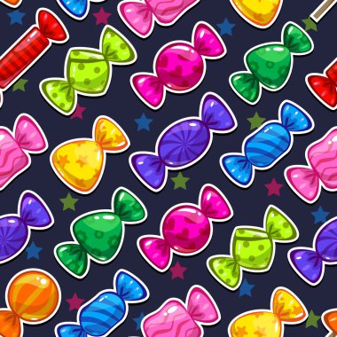 Renkli şekerler ile komik seamless modeli