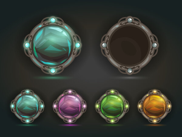 Beautiful vector magic shiny round buttons