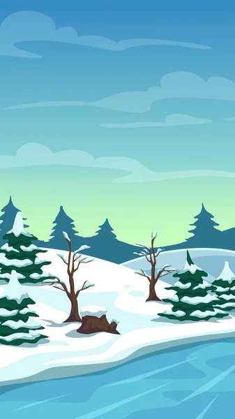 Cartoon winterlandschap — Stockvector