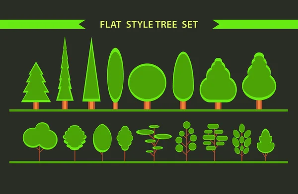 Vlakke stijl bos pictogrammen — Stockvector