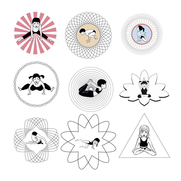 A set of children Yoga 3 Royalty Free Stock Vectors