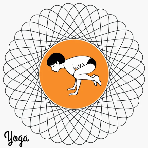 Niño en una pose de yoga 6 — Vector de stock
