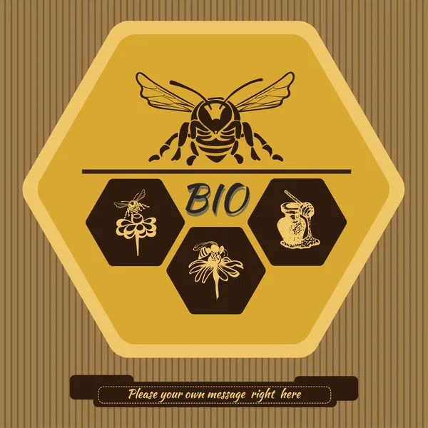 Logo de l'étiquette pour la publicité et la vente de miel 1 — Image vectorielle