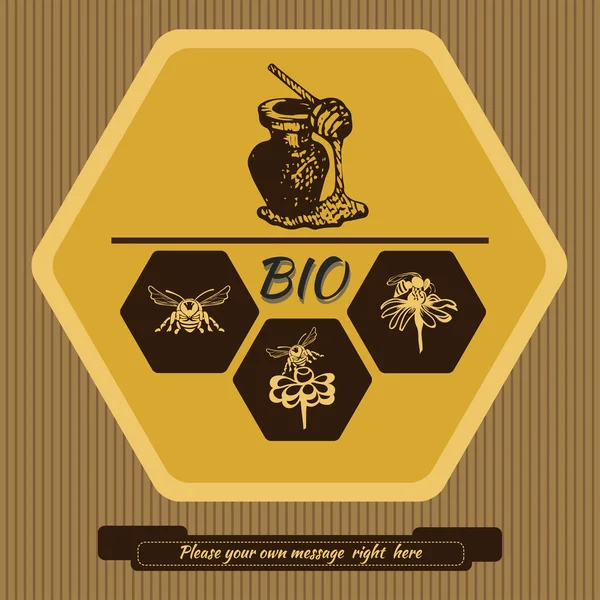Etiket logo til reklame og salg honning 2 – Stock-vektor