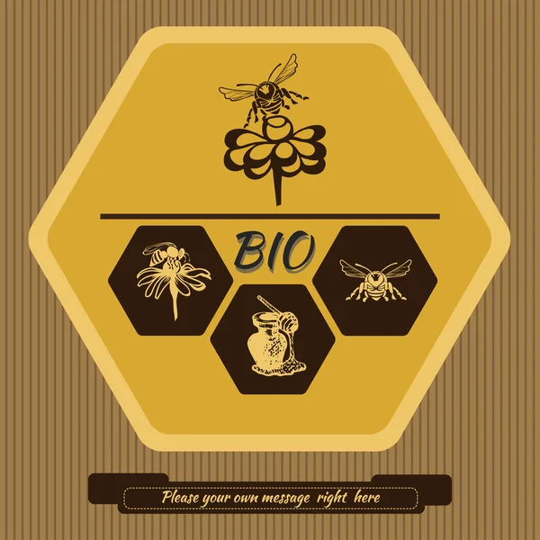 Label logo for advertising and selling honey 4 — Stock Vector