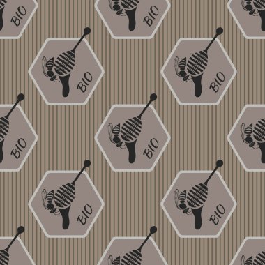 Arı ve bal 3 konuda geometrik desen