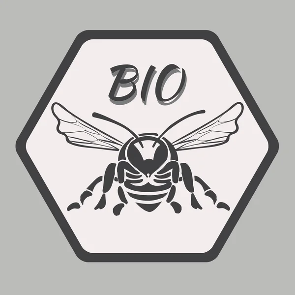 Logo con abeja — Vector de stock