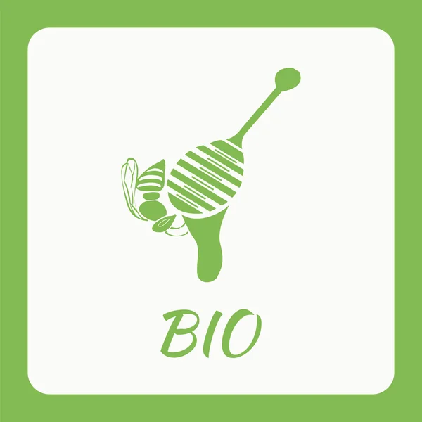 Logo mit Biene — Stockvektor