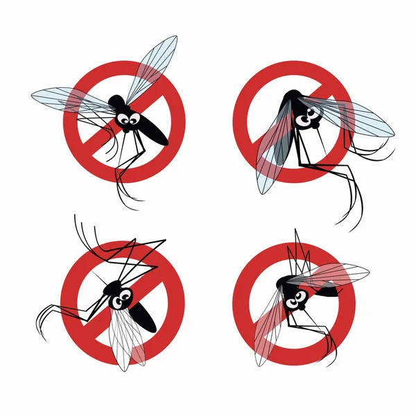 Seth mosquito warning sign — Stock Vector