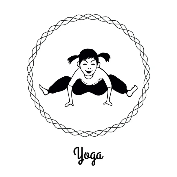 Chica en pose de yoga 6 — Vector de stock