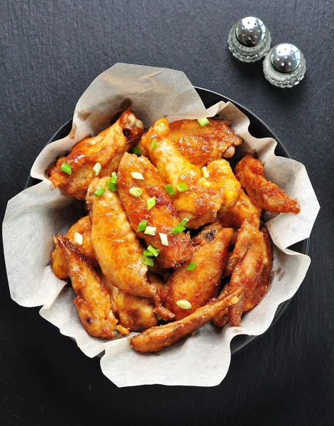 Chicken wings fried in soy sauce, rice vinegar, honey and sesame oil.