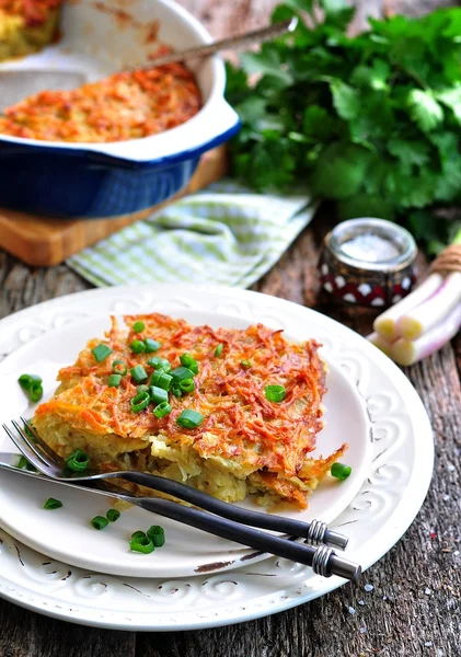 Caçarola de batata-Kugel. Cozinha judaica . — Fotografia de Stock