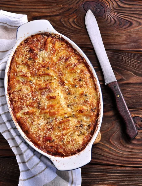 Batata kugel gratinado — Fotografia de Stock