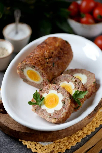 Meatloaf Boiled Eggs — Stock Photo, Image