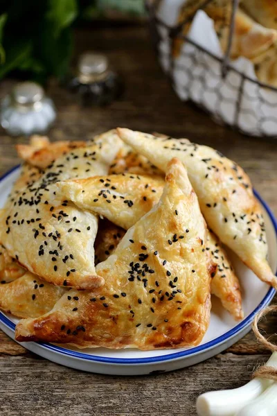 Blätterteigkuchen Mit Sesam — Stockfoto