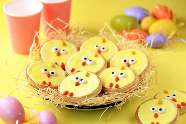 Zelfgemaakte Koekjes Zoals Kippen Zijn Een Leuk Idee Voor Kinderfeestjes — Stockfoto