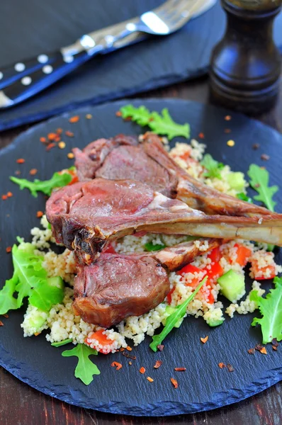 Roast Lamb with couscous and mint — Stock Photo, Image