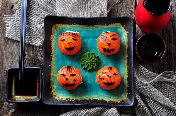 Halloween party sushi, Temari sushi, sushi balls — Stock Image Halloween party sushi, Temari sushi, sushi balls Stock Image