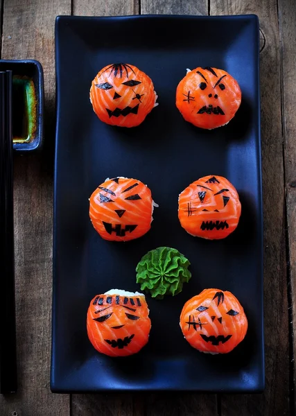 Halloween party sushi, Temari sushi, sushi balls — Stock Image Halloween party sushi, Temari sushi, sushi balls Stock Image