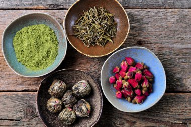Çay - büyük yaprak yeşil çay rose, Tozu Matcha çay, çiçekli çay