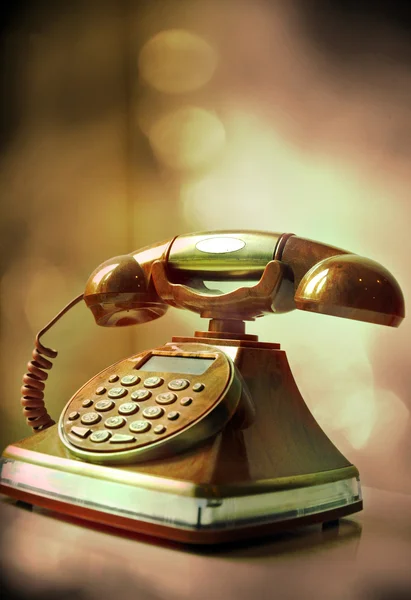 Altes Telefon mit Retro-Hintergrund — Stockfoto