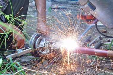 Kaynakçı iş kızartma sparks