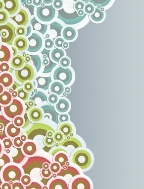 Vintage soyut renkli retro daire