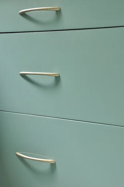 Gabinete de madera azul con cajones —  Fotos de Stock