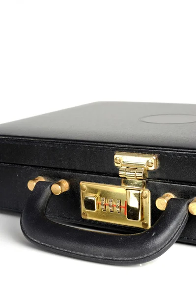 Combination lock on leather Briefcase — Stock Photo, Image