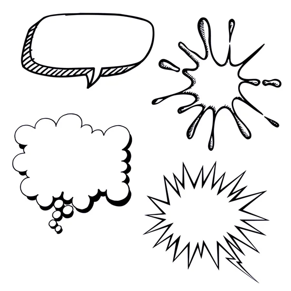 Σύνολο πολύχρωμο επεξηγήσεις για ομιλία, γράψιμο (απεικονίσεις του Cloud, λεκέδων, αστραπή, επεξήγηση για το γράψιμο) Φωτογραφία Αρχείου