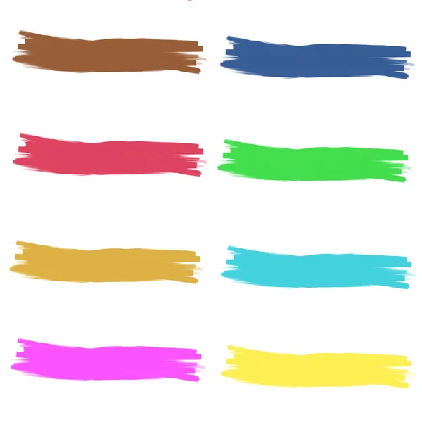 Reihe farbenfroher Gestaltungselemente isoliert auf Hintergrund. Reihe von Klecksen, Designelemente Illustrationen — Stockfoto