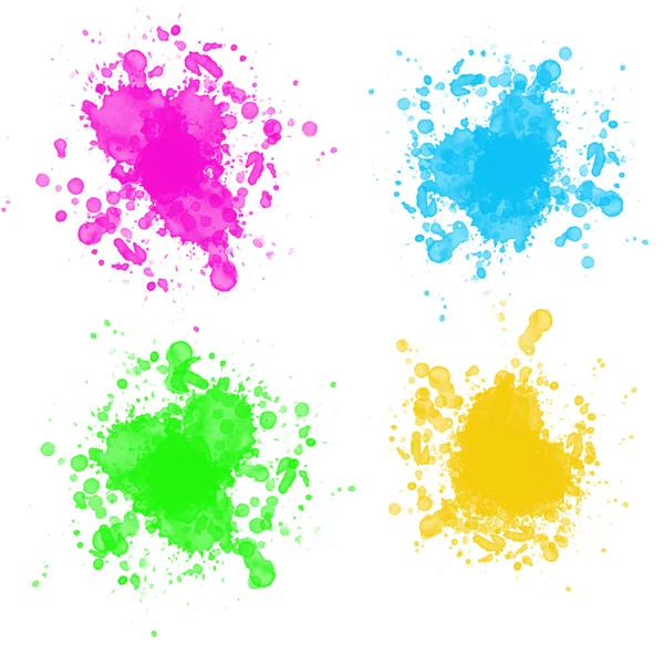 Set of colourful design elemets isolated on backgroung. Set of blots, design elements illustrations — Stock Photo, Image