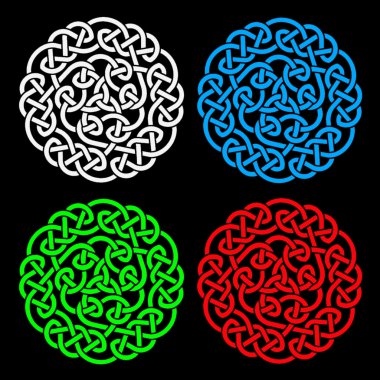 Tasarım öğeleri (vintage, grunge, grafik sanat tasarım öğeleri) yuvarlak renkli, beyaz, mavi, yeşil ve kırmızı tasarım çizim öğeleri