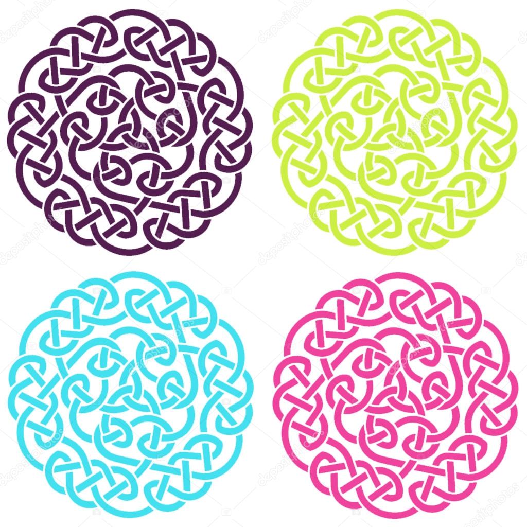 Colorful round design elements (vintage, grunge, graphic art design elements), White, Blue, Green, Red design illustration elements