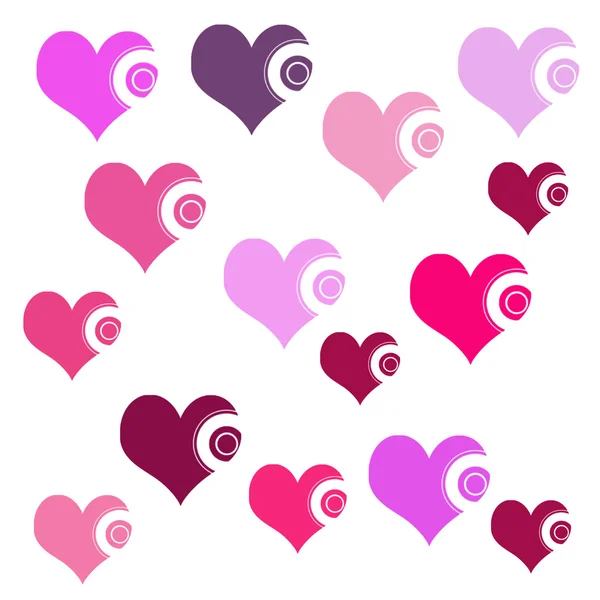 Ilustraciones coloridas de corazones de amor sobre fondo blanco. Conjunto de corazones de amor silueta. Amor corazones fondos coloridos para la tarjeta del día de San Valentín, Tarjeta de cumpleaños . —  Fotos de Stock