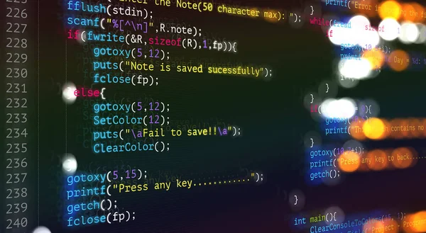 Resumen Tecnología Moderna Del Programador Pantalla Código Programación Lenguaje Programación — Foto de Stock