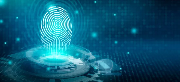 디지털 프린트 시스템 Digital Signature Fingerprint System 스캔은 제공자를 측정학적 — 스톡 사진