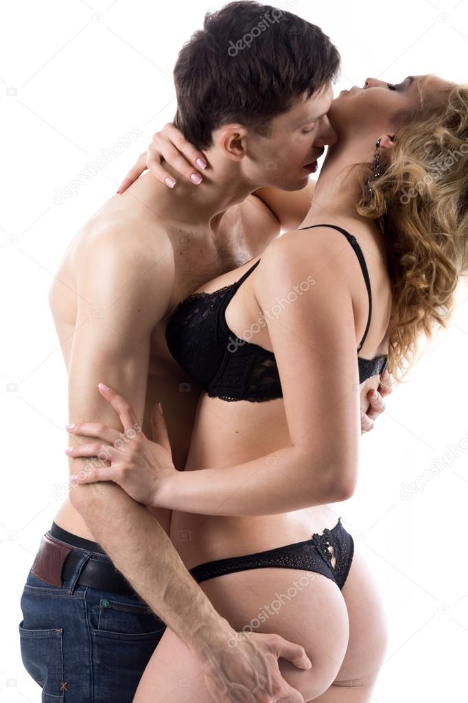 Attractive couple about to have sex 