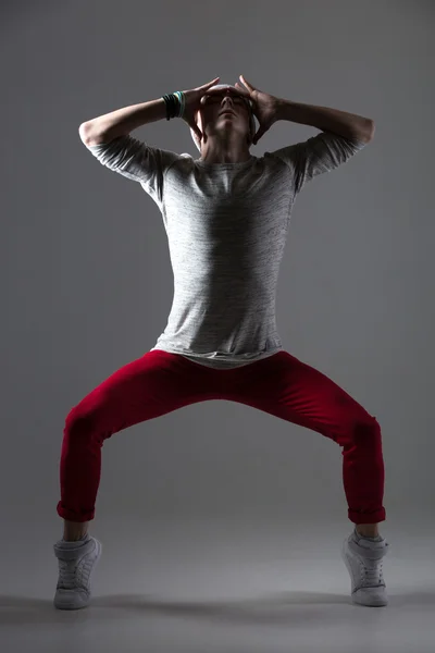 Guy dancing in shadow — Stock Photo, Image