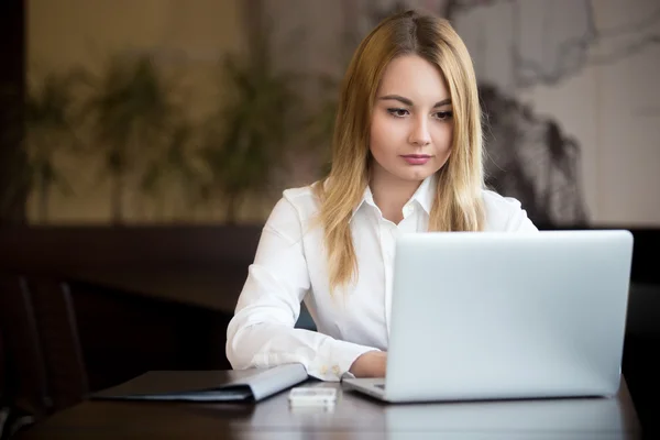 Uomo d'affari con laptop — Foto Stock