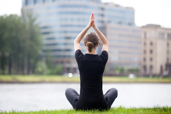 Easy yoga pose on the street