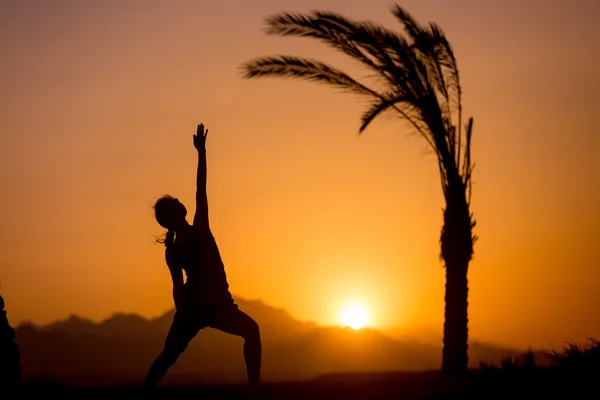 Yoga ters savaşçı poz — Stok fotoğraf