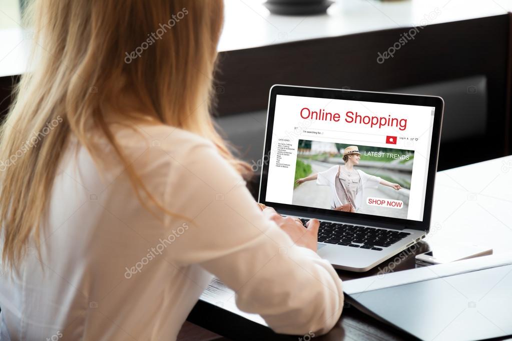 Shopper woman shopping online