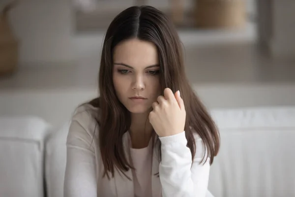 Frustrated millennial teen girl suffering from depression — Stock Photo, Image