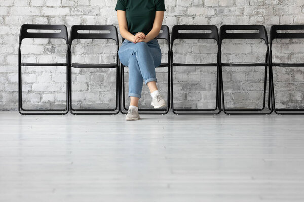 Intern student waiting for exam or interview results