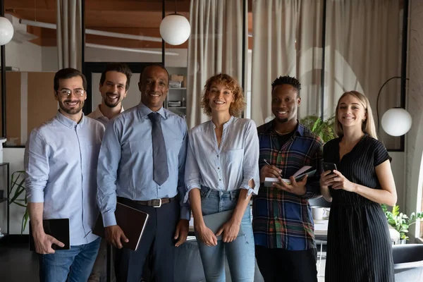 Portrait of happy successful diverse business team — Stock Photo, Image